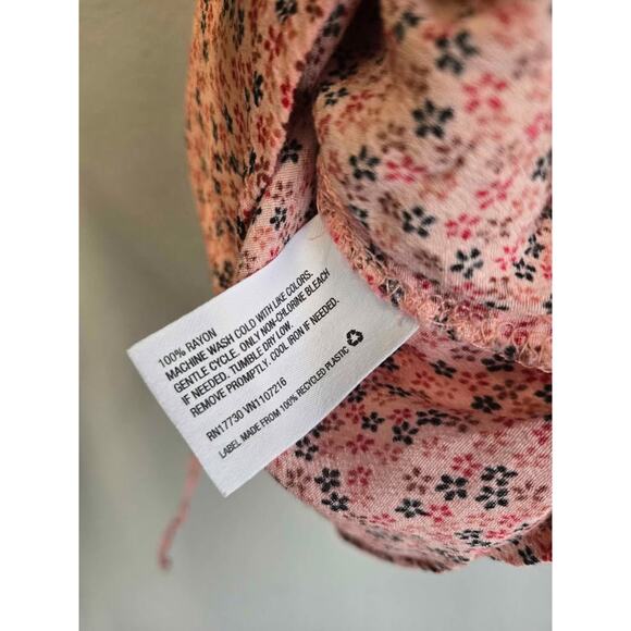 The Nines by Hatch Pink Floral V-Neck Maternity Babydoll Dress Size L Rayon - Picture 5 of 5